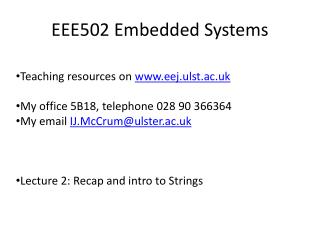 EEE502 Embedded Systems