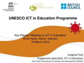Jonghwi Park Programme Specialist, ICT in Education