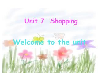 Unit 7 Shopping