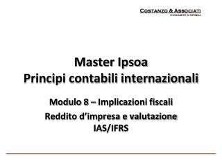 Master Ipsoa Principi contabili internazionali