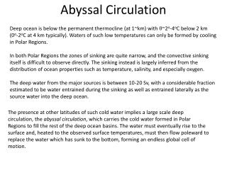 Abyssal Circulation