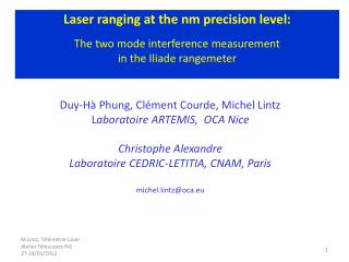 Three measurements: Optical wavelength (  L mod  opt ) phase measurement