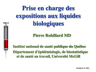 Prise en charge des expositions aux liquides biologiques