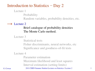 Introduction to Statistics − Day 2