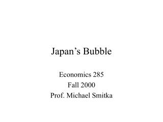 Japan’s Bubble