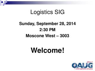 Logistics SIG