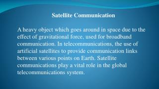 Satellite Communication