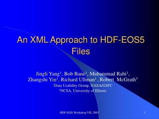 An XML Approach to HDF-EOS5 Files