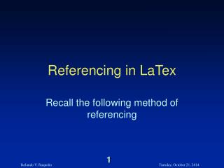 Referencing in LaTex