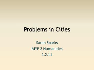 Problems in Cities
