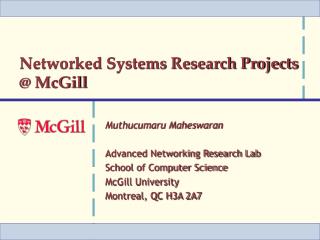 Networked Systems Research Projects @ McGill