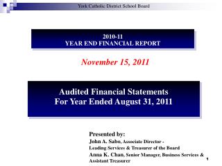 2010-11 YEAR END FINANCIAL REPORT