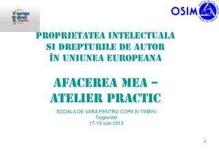 Proprietatea intelectualA Si drepturile de autor În Uniunea EuropeanA Afacerea mea –