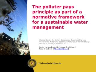 The polluter pays principle as part of a normative framework for a sustainable water management