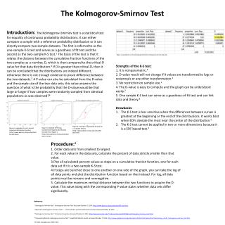 The Kolmogorov-Smirnov Test