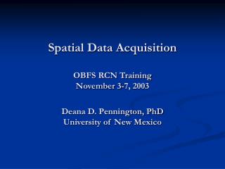 Sources of Spatial Data
