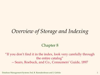 Overview of Storage and Indexing