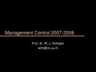 Management Control 2007-2008
