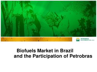 Biofuels Market in Brazil and the Participation of Petrobras