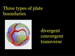 Three types of plate boundaries