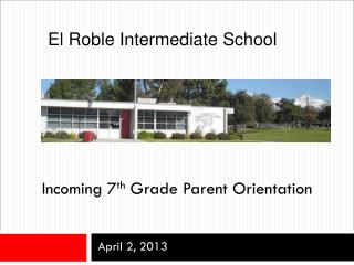 Incoming 7 th Grade Parent Orientation