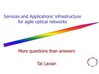 Services and Applications’ infrastructure for agile optical networks
