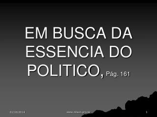 EM BUSCA DA ESSENCIA DO POLITICO, Pág. 161
