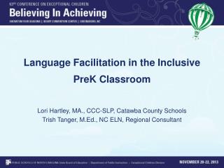 Language Facilitation in the Inclusive PreK Classroom