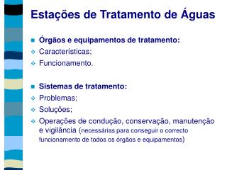 Estações de Tratamento de Águas