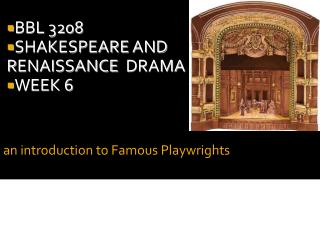 an introduction to Famous Playwrights