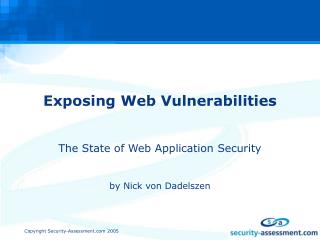 Exposing Web Vulnerabilities