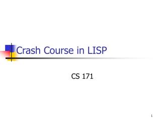 Crash Course in LISP