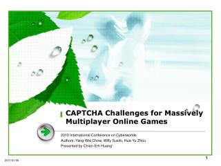 CAPTCHA Challenges for Massively Multiplayer Online Games