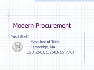 Modern Procurement