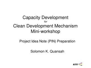 Capacity Development for Clean Development Mechanism Mini-workshop