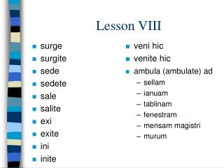 Lesson VIII