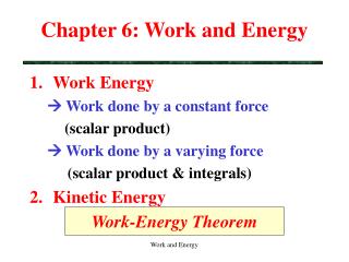 Chapter 6: Work and Energy