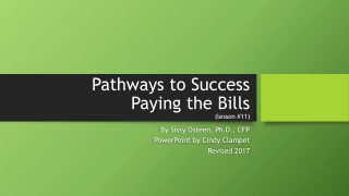 Pathways to Success Paying the Bills (lesson #11)