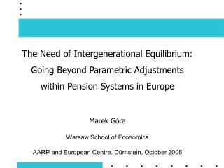 The Need of Intergenerational Equilibrium: Going Beyond Parametric Adjustments