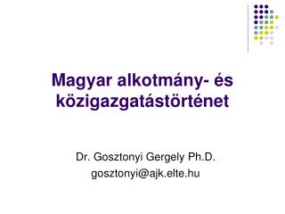 Magyar alkotmány- és közigazgatástörténet