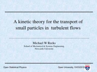 A kinetic theory for the transport of small particles in turbulent flows