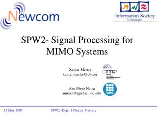 SPW2- Signal Processing for MIMO Systems