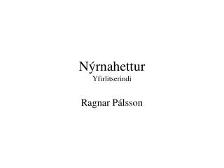 Nýrnahettur Yfirlitserindi