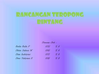 RANCANGAN TEROPONG BINTANG