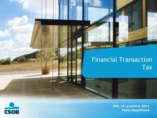 Financial Transaction Tax