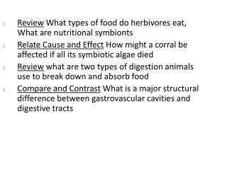 Review What types of food do herbivores eat, What are nutritional symbionts