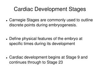 Cardiac Development Stages