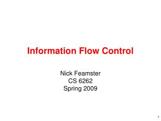 Information Flow Control
