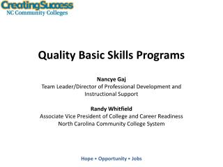 Quality Basic Skills Programs