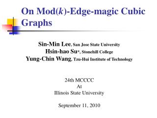 On Mod( k )-Edge -magic Cubic Graphs